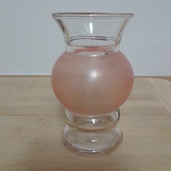 Hand Painted Frosted Pink & Clear Glass Bartlett Collins Vase - Picture 4 of 5